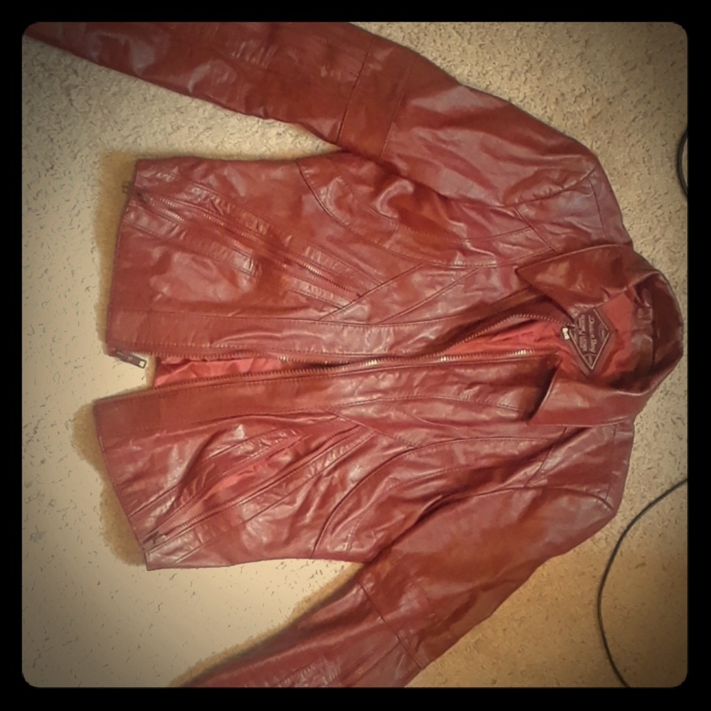 Cognac leather jacket